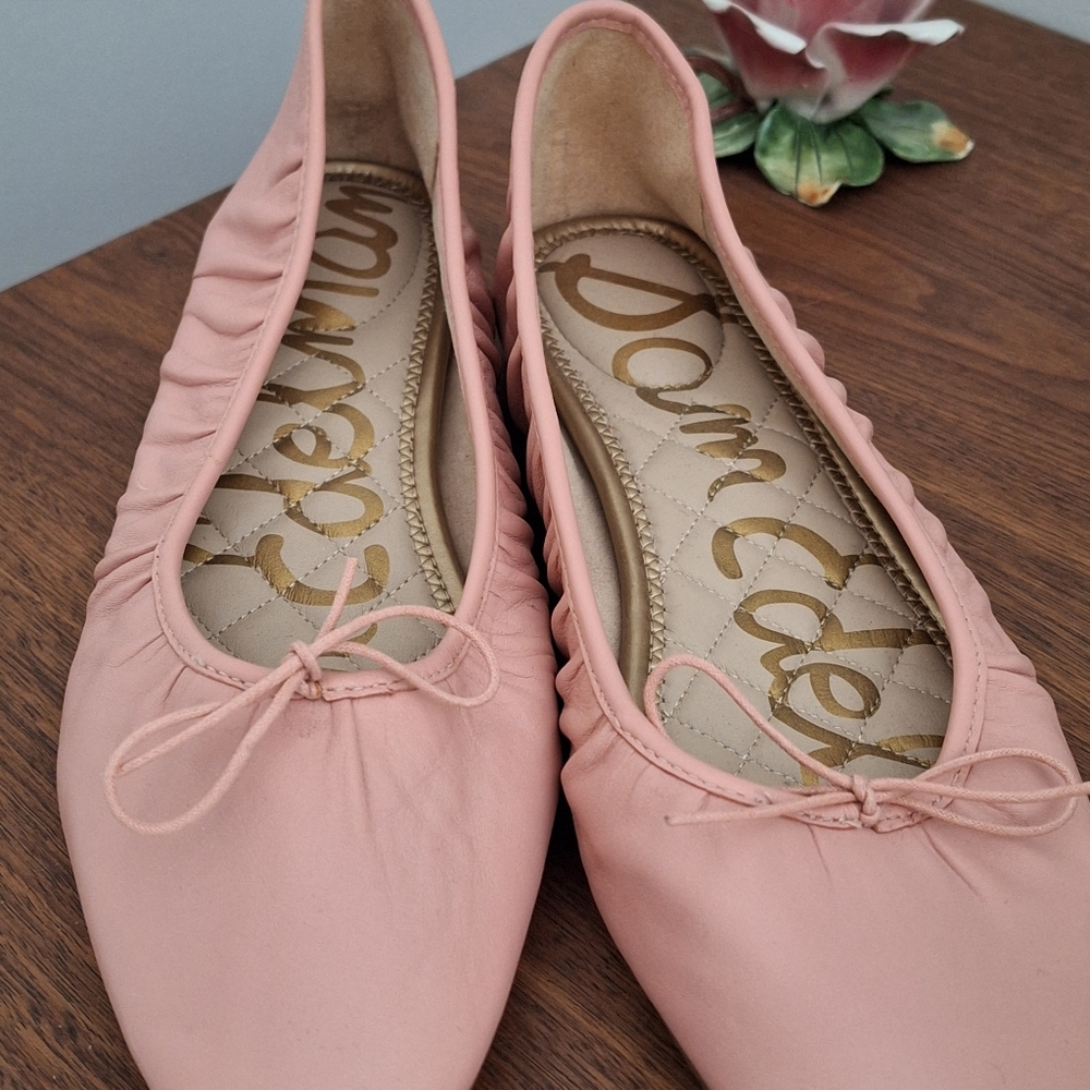 Sam Edelman Pink Ballet Flats with Satin Finish